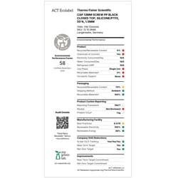 Fisherbrand 13mm PP Screw Seal, Black, Closed Top, 13-425 Thread, Assembled Septum Cream, Black | Buy Online | Fisher Scientific